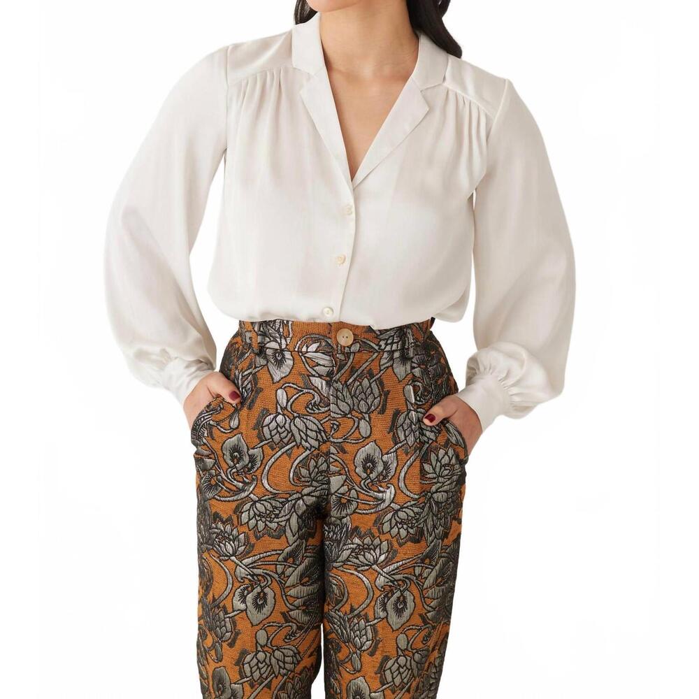 NEW ROSE VELVET rose blouse in white